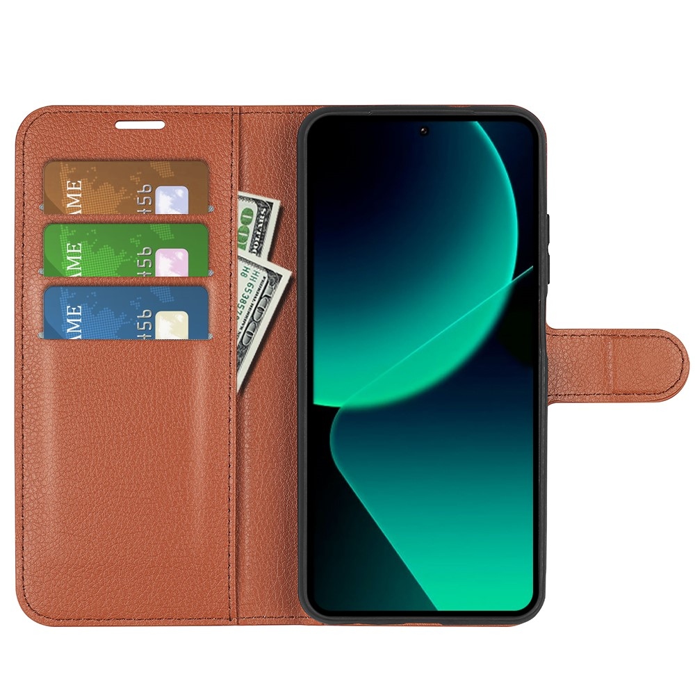 Litchi könyv tok a Xiaomi 13T/13T Pro-hoz - barna
