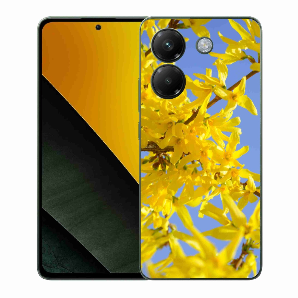 Gél borító mmCase a Xiaomi Poco M7 Pro 5G számára - sárga virágok