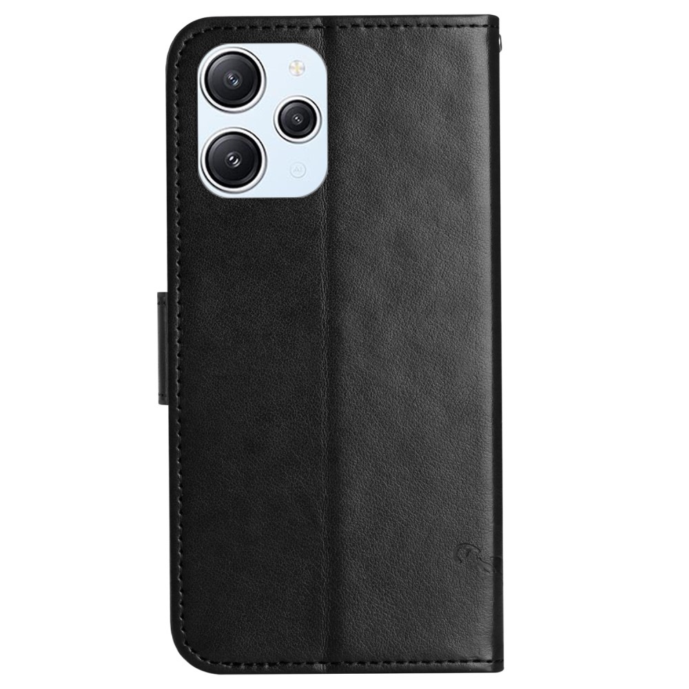 Virágos könyv tok a Xiaomi Redmi 12 4G/5G készülékhez - fekete