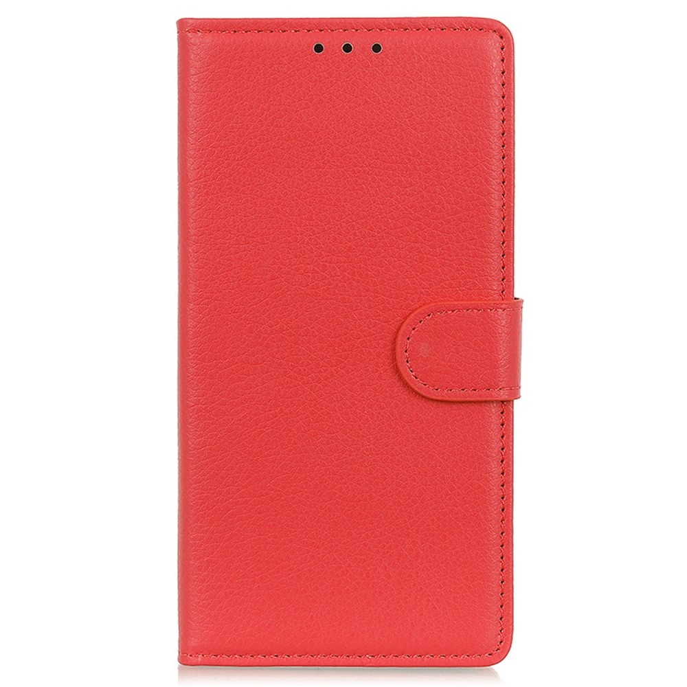 Litchie könyv tok a Xiaomi Poco C65/Redmi 13C 4G/5G készülékhez - piros