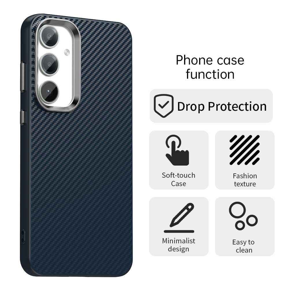 Texture Fiber tartós borító Samsung Galaxy S25 készülékhez - kék