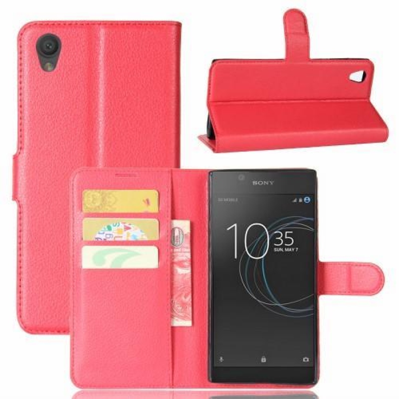 Gaines PU bőr tok Sony Xperia L1 készülékhez - piros