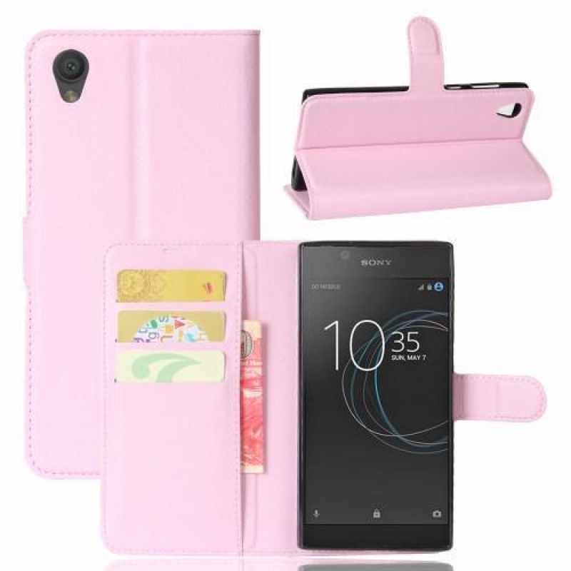 Gaines PU bőr tok Sony Xperia L1 készülékhez - rózsaszín