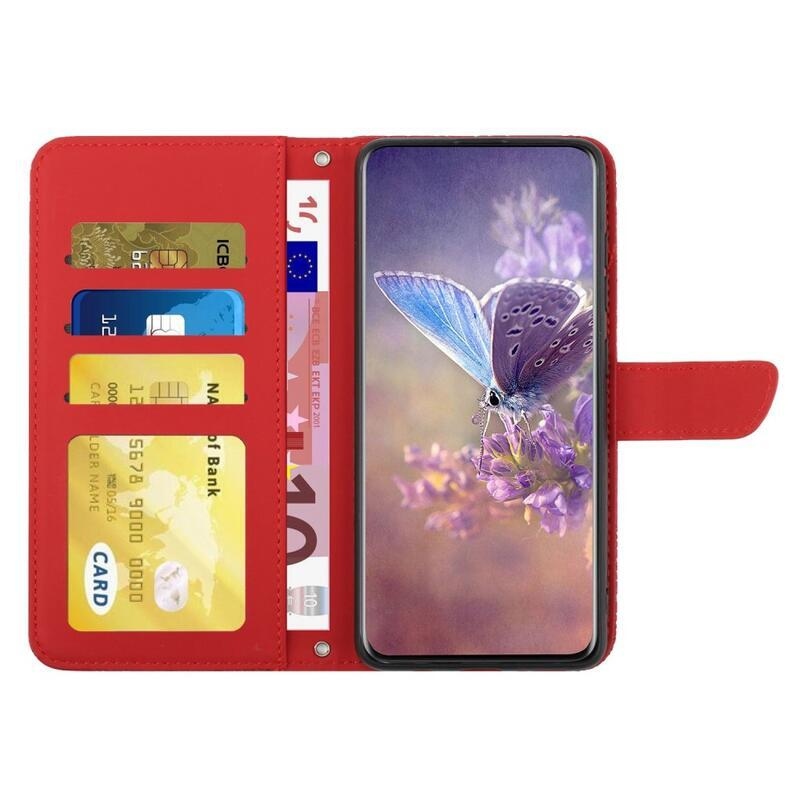 Gami PU bőr pénztárca tok Xiaomi Poco F4 GT-hez - piros