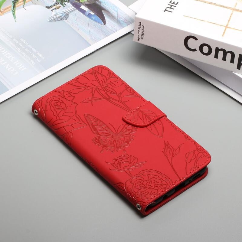 Gami PU bőr pénztárca tok Xiaomi Poco F4 GT-hez - piros