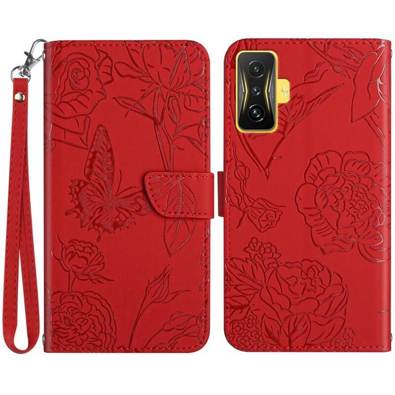 Gami PU bőr pénztárca tok Xiaomi Poco F4 GT-hez - piros