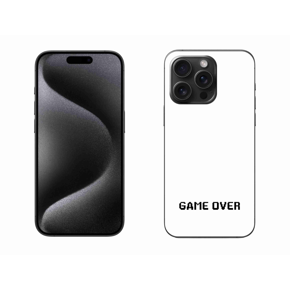Zselés borítás mmCase iPhone 15 Pro Max készülékhez - játék fehér háttéren