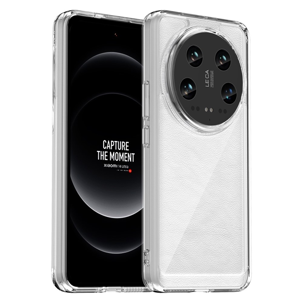 Gél tok kemény hátlappal a Xiaomi 14 Ultra számára - átlátszó