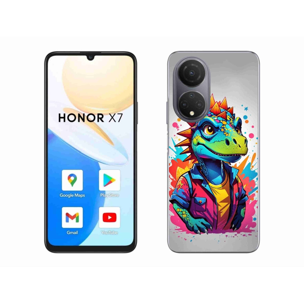 Zselés borítás mmCase a Honor X7-hez - színes dinoszaurusz