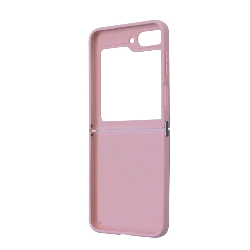 Guess PC/TPU Glitter Flakes Metal Logo hátlap Samsung Galaxy Z Flip 5 rózsaszínű borítóhoz