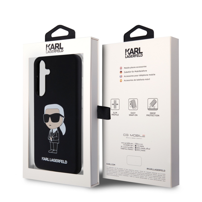 Karl Lagerfeld Folyékony szilikon Ikonik NFT hátlap Samsung Galaxy S24+ fekete