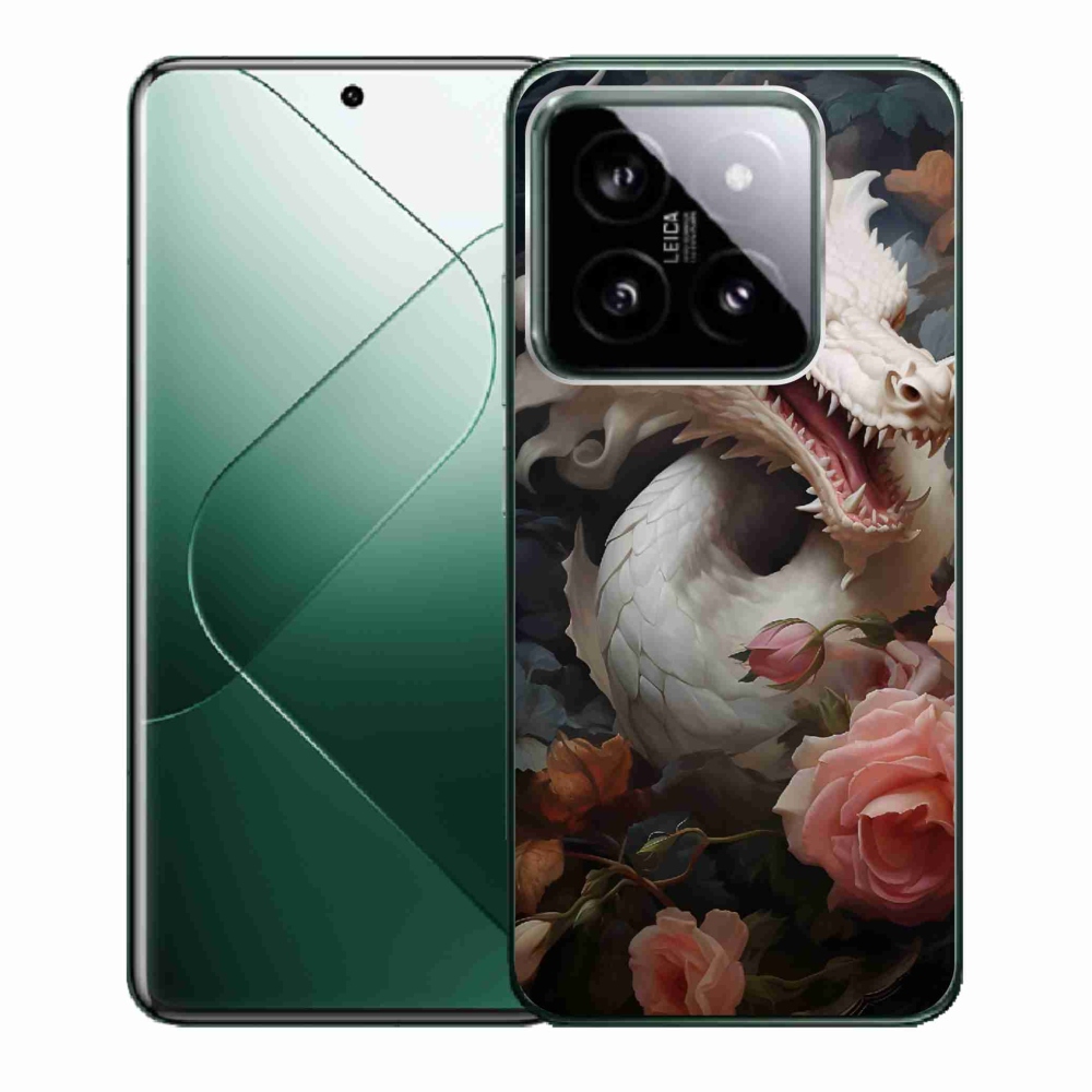 Gél borítás mmCase a Xiaomi 14 - fehér sárkányhoz