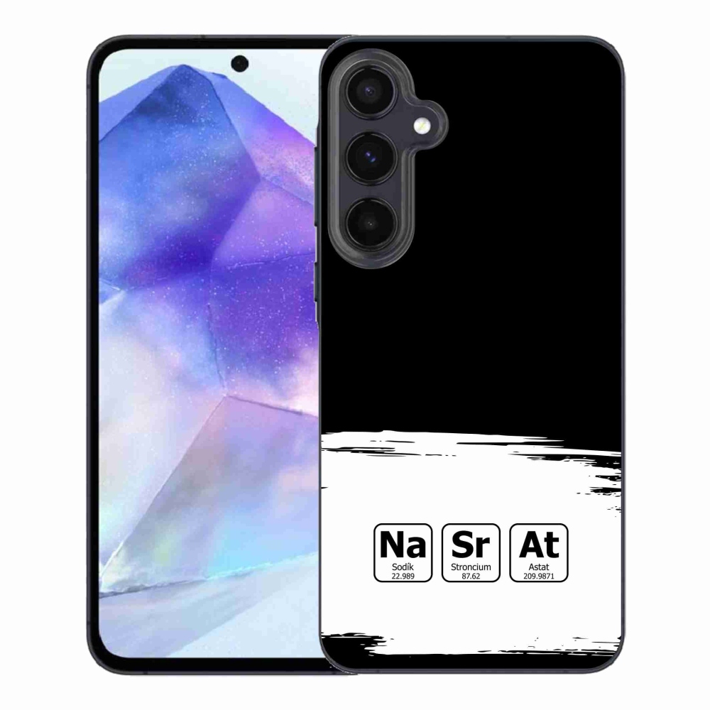 Gél borító mmCase Samsung Galaxy A55 5G - kémiai elemek fehér és fekete háttérrel