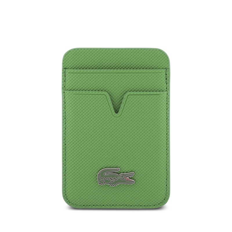 Lacoste Iconic Petit Pique MagSafe MagSafe hátlap + pénztárca iPhone 17 Pro Max-hoz Zöld