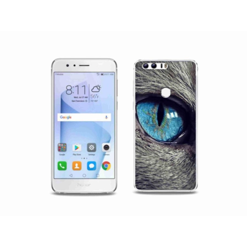 Gél tok mmCase a Honor 8-hoz - kék macskaszem
