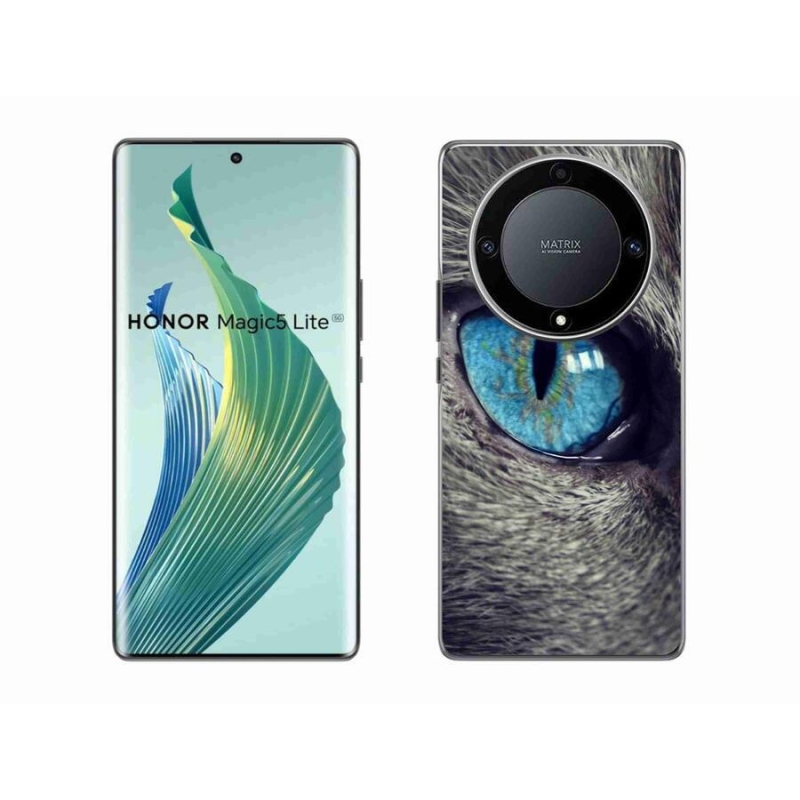 Gél tok mmCase a Honor Magic 5 Lite 5G készülékhez - kék macskaszem