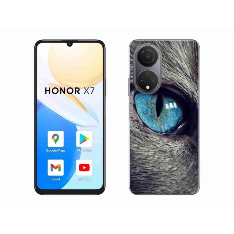 Gél tok mmCase a Honor X7 készülékhez - kék macskaszem