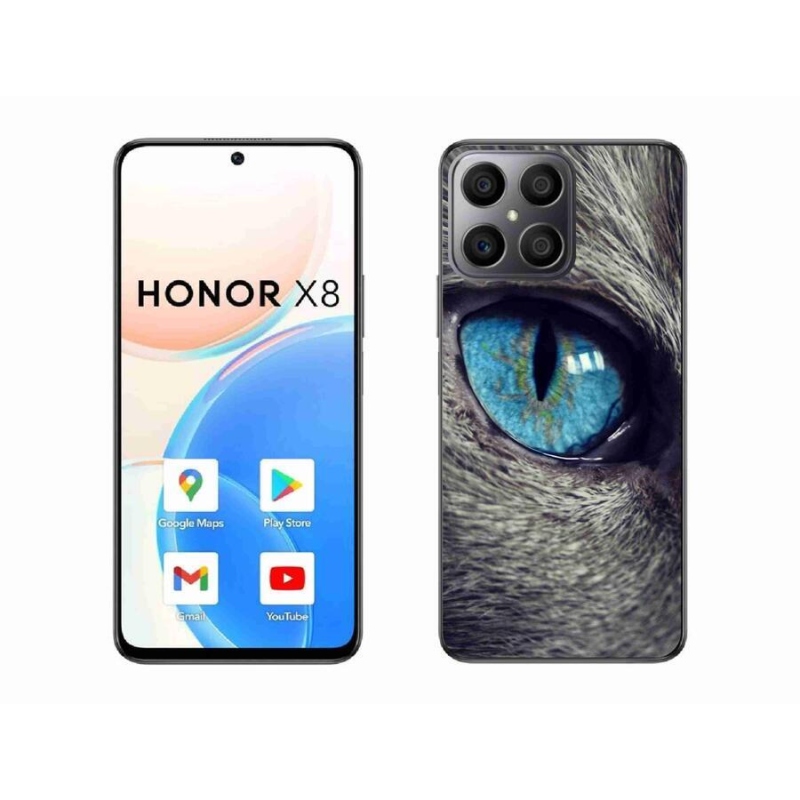Gél tok mmCase a Honor X8 4G készülékhez - kék macskaszem