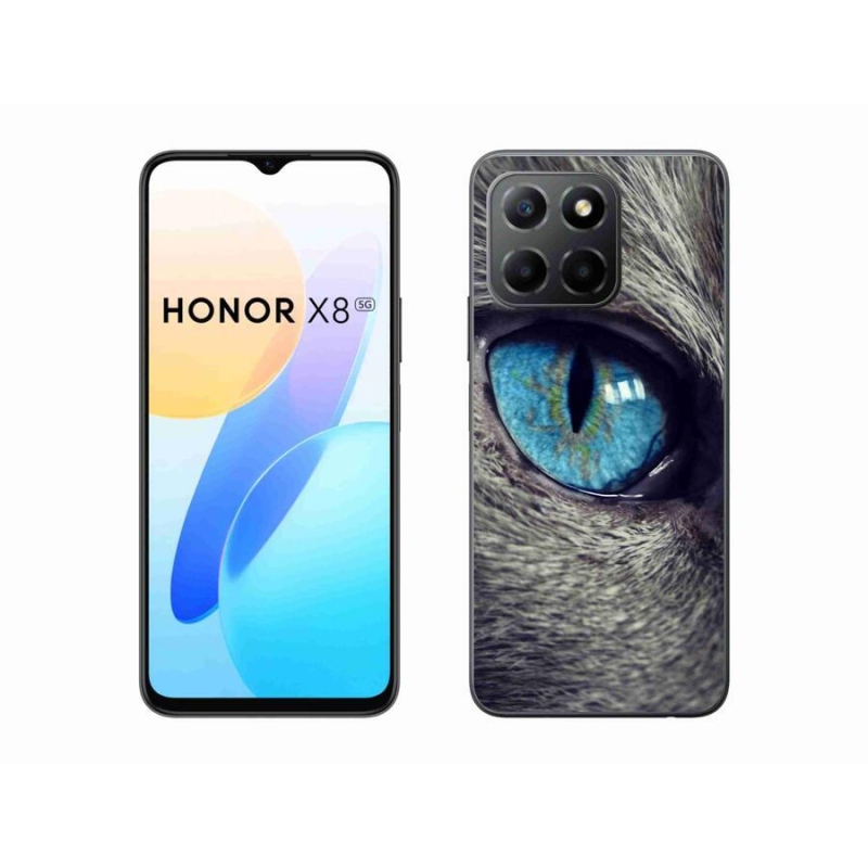 Gél tok mmCase a Honor X8 5G/Honor 70 Lite 5G készülékhez - kék macskaszem