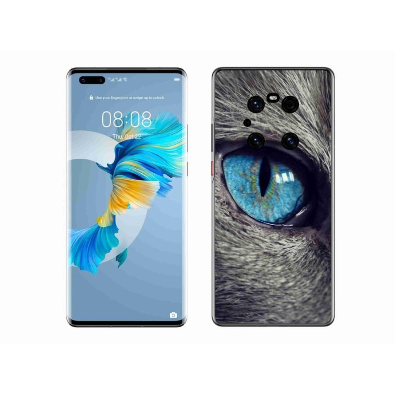 Gél tok mmCase a Huawei Mate 40 Pro készülékhez - kék macskaszem