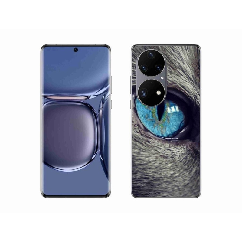 Gél tok mmCase a Huawei P50 Pro készülékhez - kék macskaszem