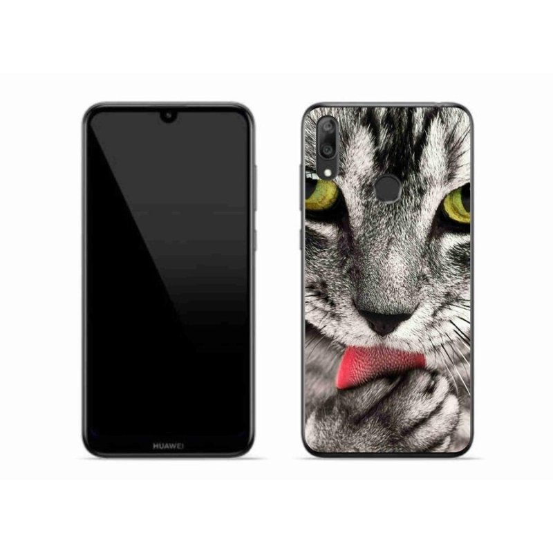 Gél tok mmCase a Huawei Y7 (2019) számára - zöld macskaszemek