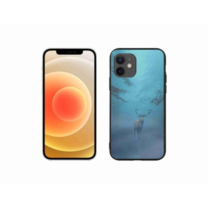Gél tok mmCase iPhone 12 mini készülékhez - szarvas a ködben