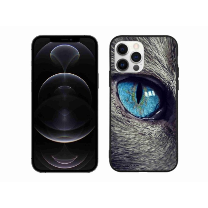 Gél tok mmCase iPhone 12 Pro Max készülékhez - kék macskaszem