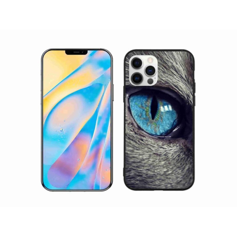 Gél tok mmCase iPhone 12 Pro készülékhez - kék macskaszem