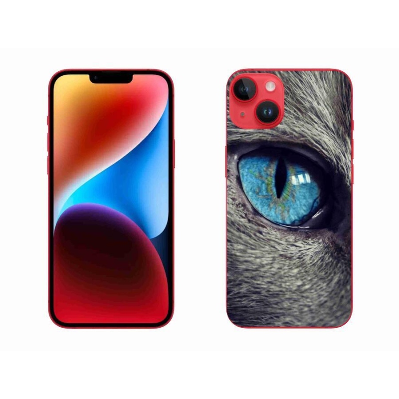 Gél tok mmCase iPhone 14 Plus készülékhez - kék macskaszem