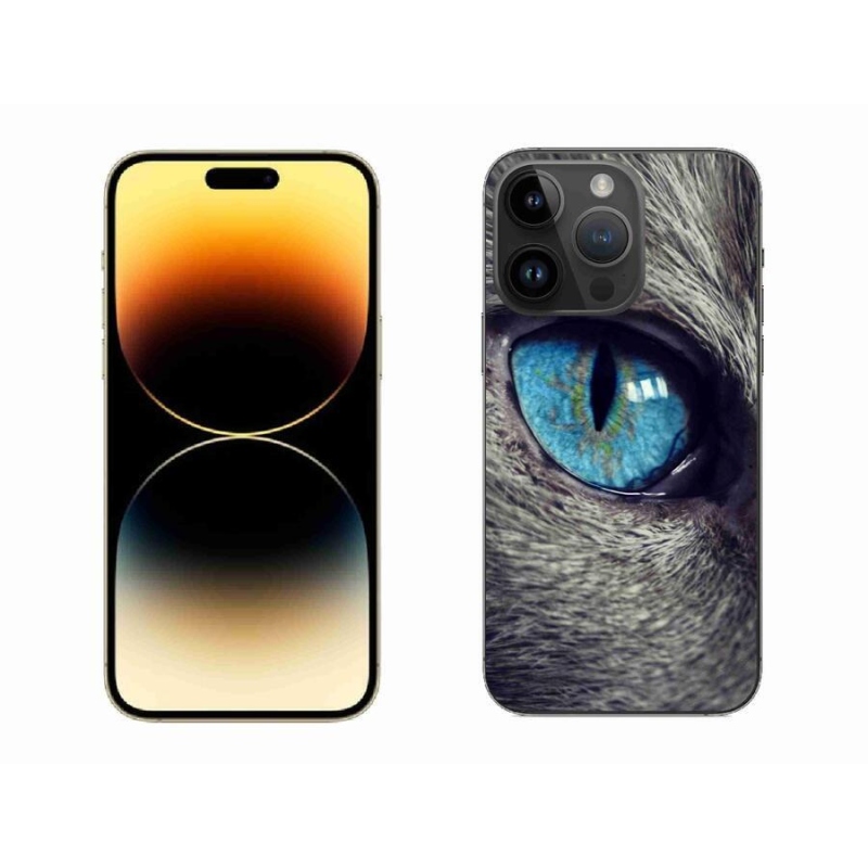 Gél tok mmCase iPhone 14 Pro Max 6.7 készülékhez - kék macskaszem