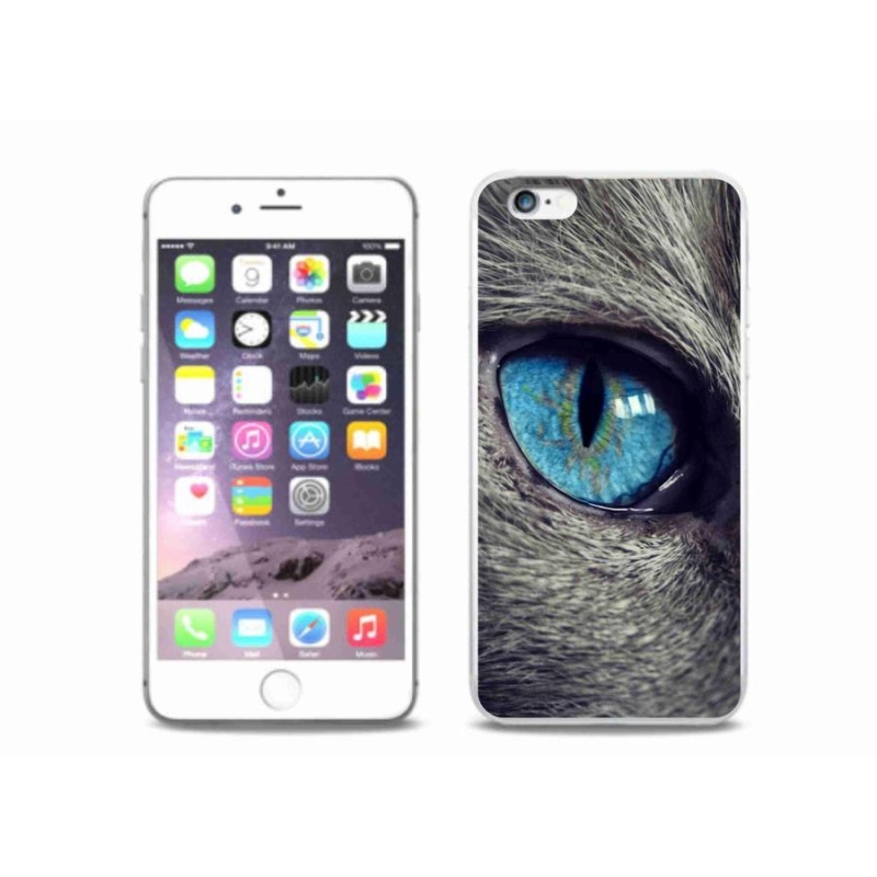 Gél tok mmCase iPhone 6/6S Plus készülékhez - kék macskaszem