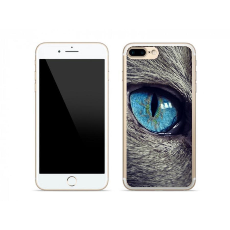 Gél tok mmCase iPhone 7 Plus készülékhez - kék macskaszem