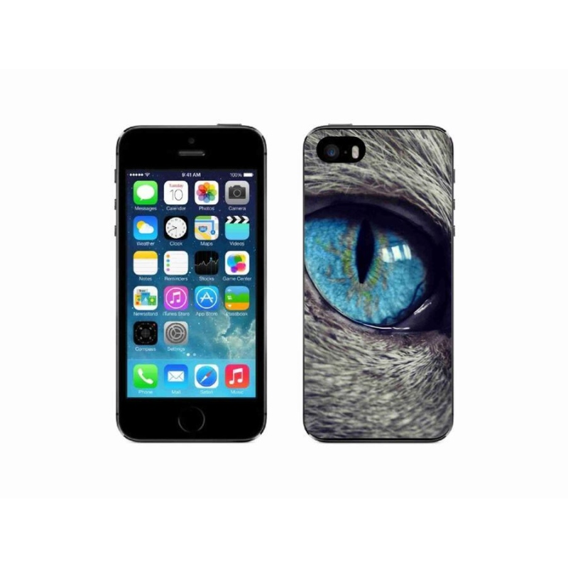 Gél tok mmCase iPhone SE (2016) készülékhez - kék macskaszem