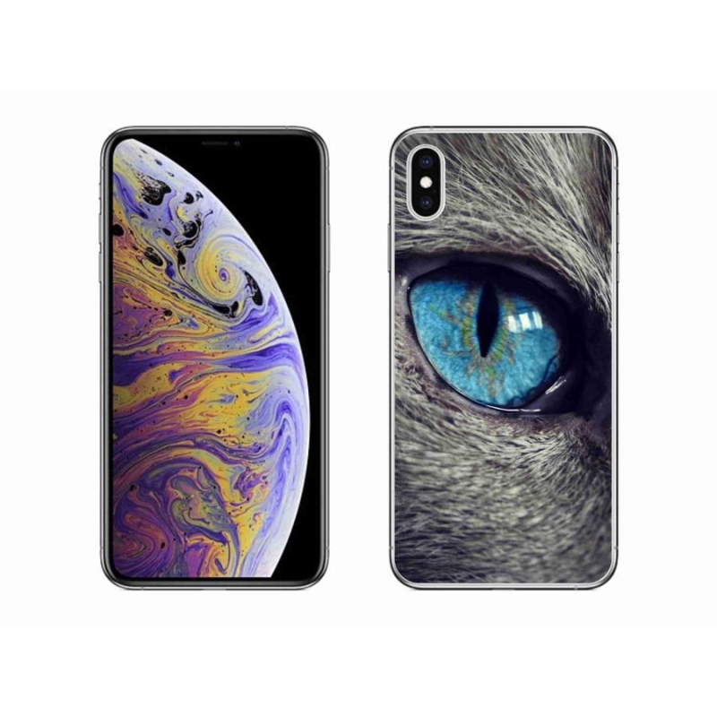 Gél tok mmCase iPhone XS Max készülékhez - kék macskaszem