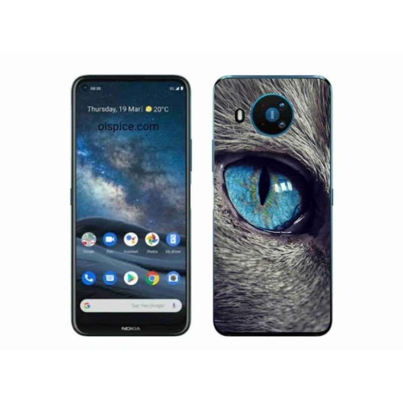 Gél tok mmCase a Nokia 8.3 5G készülékhez - kék macskaszem