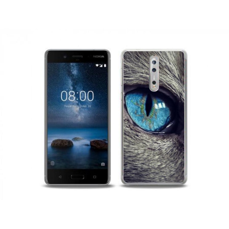 Gél tok mmCase a Nokia 8-hoz - kék macskaszem