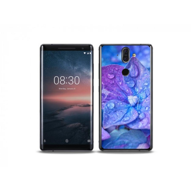 Gél tok mmCase a Nokia 8 Sirocco számára - lila virág