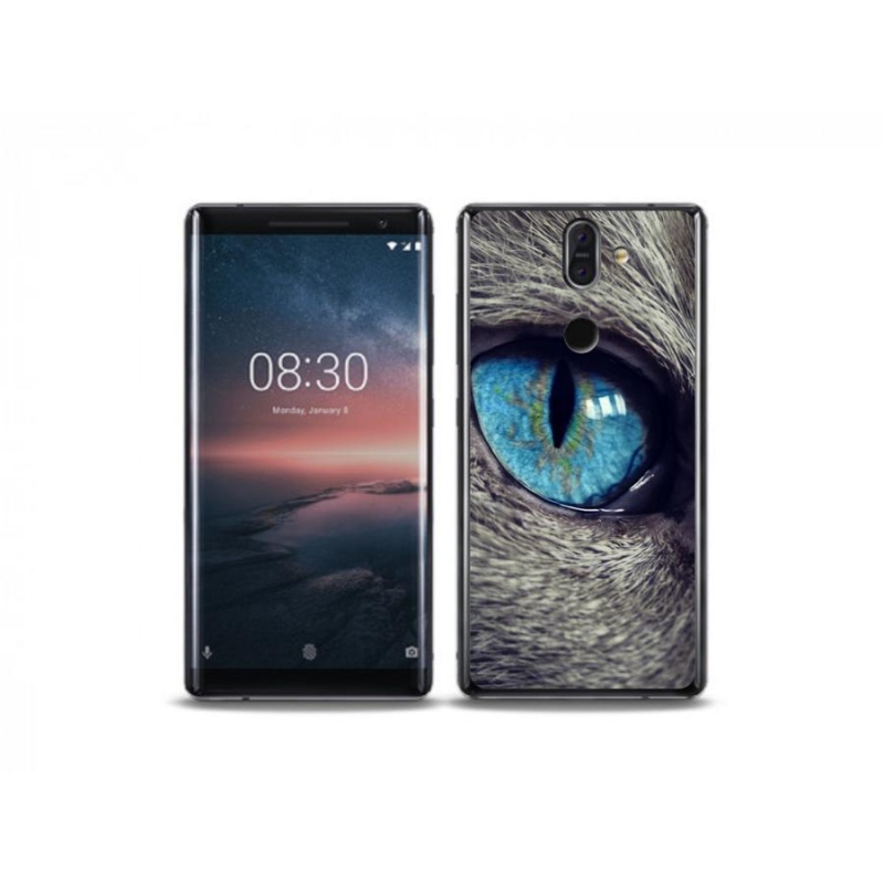 Gél tok mmCase a Nokia 8 Sirocco készülékhez - kék macskaszem