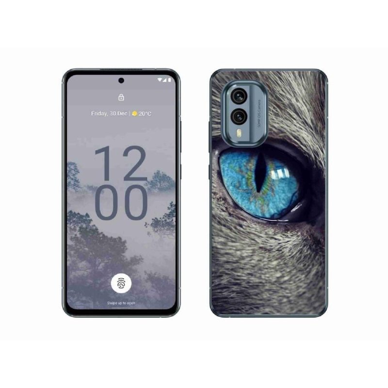 Gél tok mmCase a Nokia X30 5G készülékhez - kék macskaszem