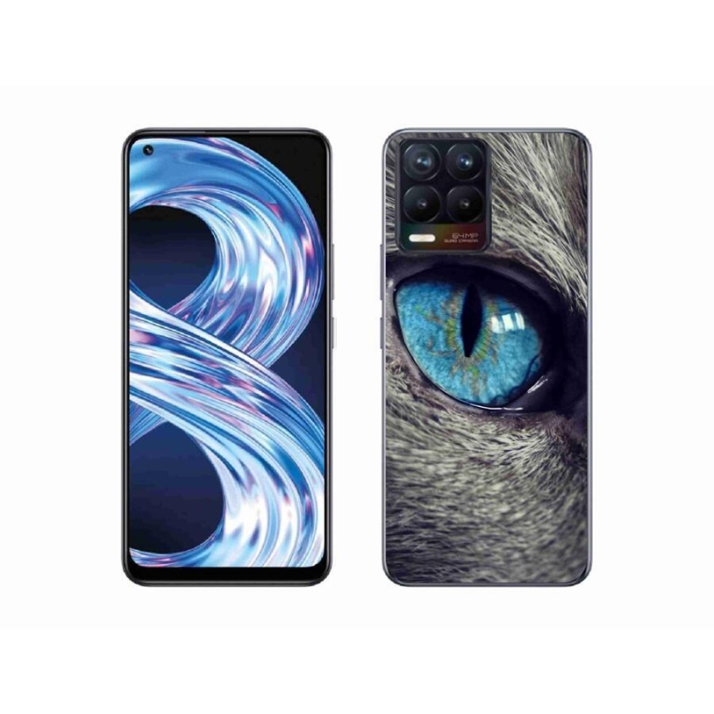 Gél tok mmCase a Realme 8 4G készülékhez - kék macskaszem
