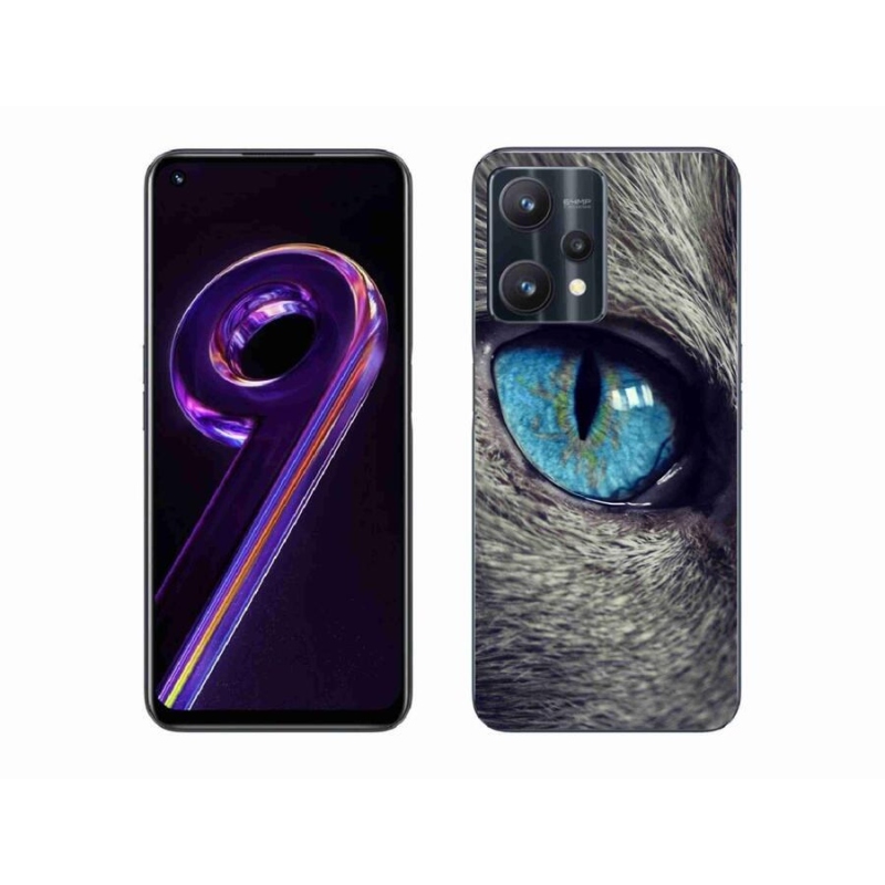 Gél tok mmCase a Realme 9 Pro 5G készülékhez - kék macskaszem