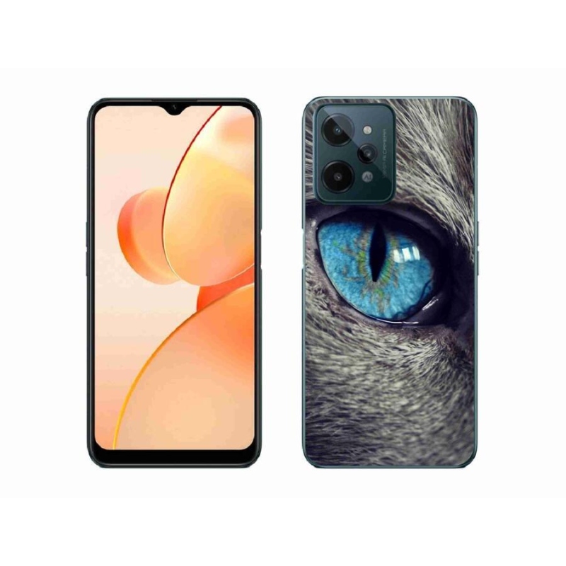 Gél tok mmCase mobiltelefonhoz Realme C31 - kék macskaszem