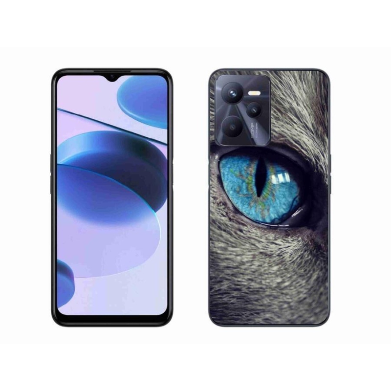 Gél tok mmCase a Realme C35 készülékhez - kék macskaszem