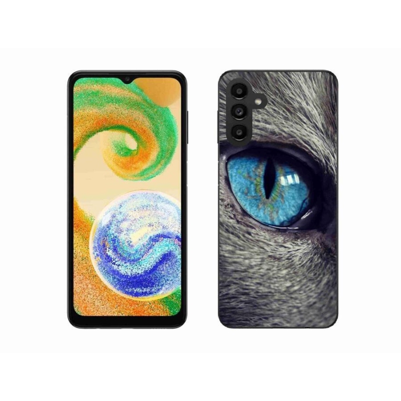 Gél tok mmCase Samsung Galaxy A04s (164.7x76.7x9.1mm) - kék macskaszem