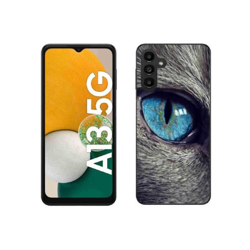 Gél tok mmCase a Samsung Galaxy A13 5G készülékhez - kék macskaszem