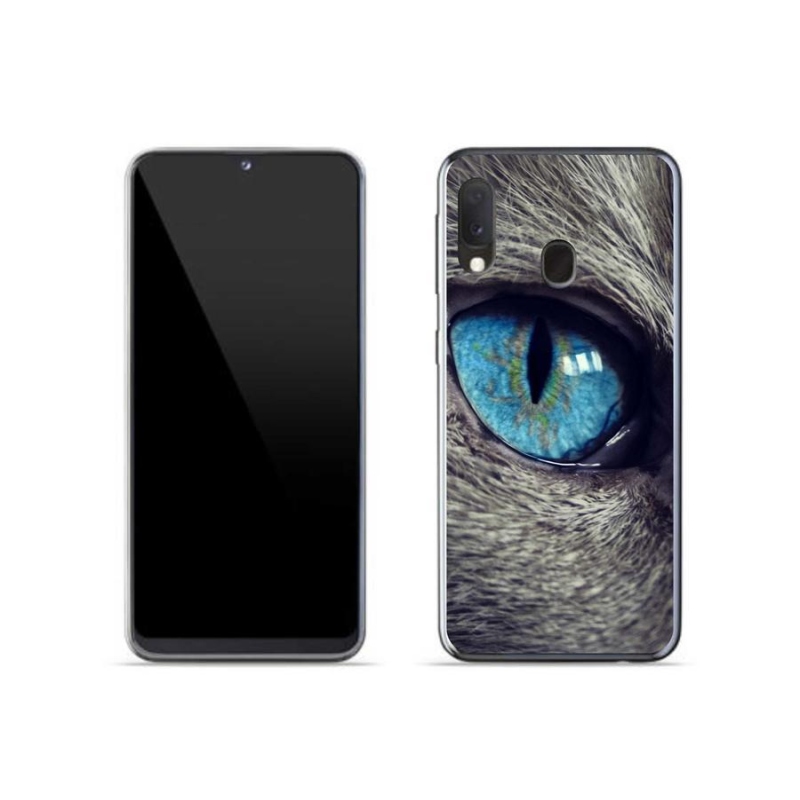 Gél tok mmCase Samsung Galaxy A20e készülékhez - kék macskaszem