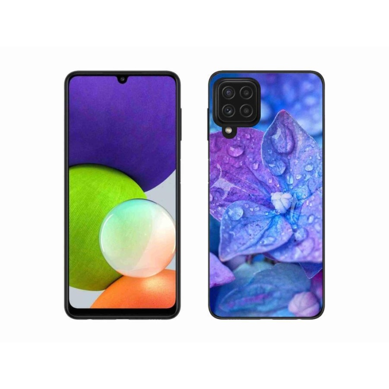 Gél tok mmCase a Samsung Galaxy A22 4G készülékhez - lila virág