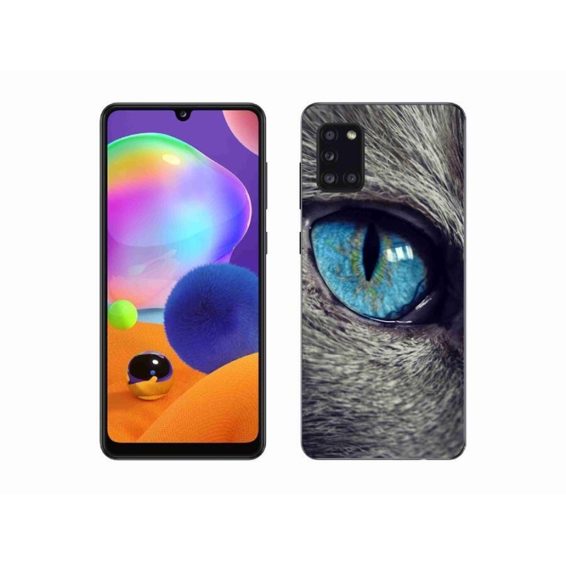 Gél tok mmCase Samsung Galaxy A31 készülékhez - kék macskaszem