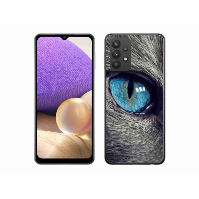 Gél tok mmCase Samsung Galaxy A32 5G - kék macskaszem